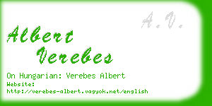 albert verebes business card